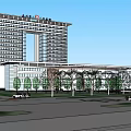 Modern High Rise Hospital Building With Architectural Design And Green Surroundings