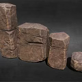 Natural Wooden Stone Stacked Blocks With Various Sizes And Heights