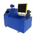 Blue Industrial Machine With Control Panel Screen And Cabinet Base 3d model
