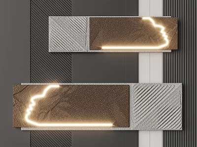 Modern Wall Decor With Textured Panels And Lighting Elements For Home Interior 3d model