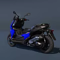 Modern Blue And Black Scooter Design With Sleek Body And Comfortable Seat