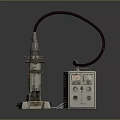 Industrial Laboratory Equipment With Curved Tube Control Panel And Connecting Wires