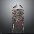Iron Throne Made Of Swords With Ancient Metal Structure And Majestic Design