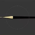 Sleek Modern Utility Brush With Black Handle White Bristles And Gold Accent Ring