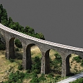 stone arch bridge stone bridge railway bridge 3d model