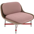 Elegant Modern Leisure Chair With Soft Pink Quilted Upholstery Brown Frame And Stable Metal Legs