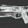 Futuristic Sci Fi Handgun With Modern Tactical Design Black Gray Color And Orange Accents