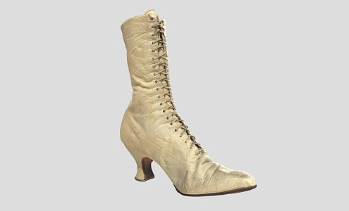 Modern Boots Antique Leather Lace-Up Boots Women's Boots 3d model