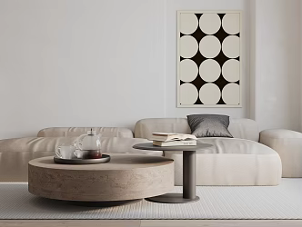 Modern Sofa Coffee Table Combination Double Sofa 3d model