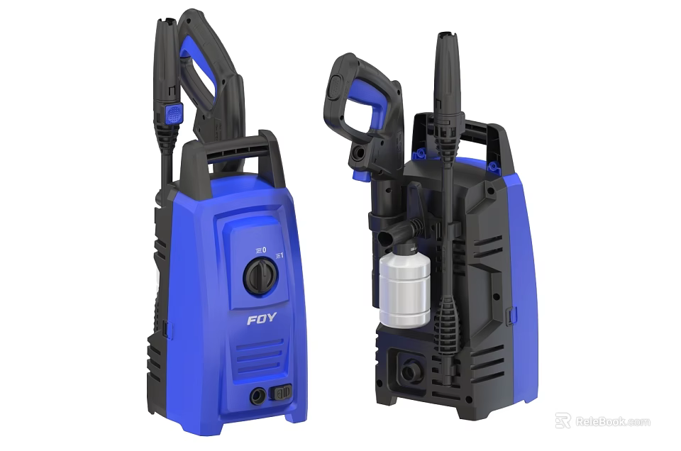 Industrial Pressure Washer Blue Heavy Duty Portable Cleaning Equipment With High Pressure Nozzle 3d model 