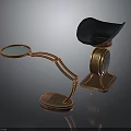 Vintage Desk Accessories With Brass Base Magnifying Lamp And Black Shade