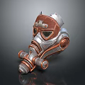 Steampunk Style Gas Mask With Leather Accents And Metal Mechanical Lenses