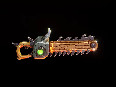 Cartoon industrial punk style electric toy cartoon magic chainsaw 3d model