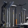 Various Household Cleaning Tools And Accessories Collection With Brooms Mops And Brushes