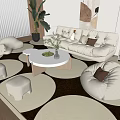 Modern sofa coffee table combination 3d model