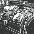 Industrial Equipment In Industrial Facility With Buildings Road And Vehicles
