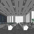 Command Control Room of Modern Monitoring Room 3d model