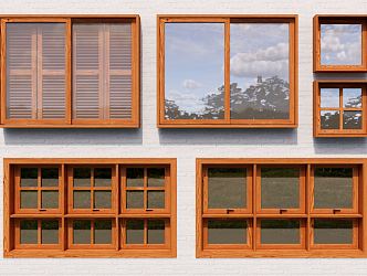 Modern casement window grille window casement window sliding window 3d model