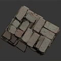 Irregular Stacked Brick Structure With Multicolored Bricks And Textured Surface Design