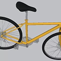 Stylish Yellow Bicycle With Minimalist Design Black Wheels Silver Handlebars And Black Saddle