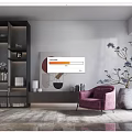Modern single sofa home 3d model