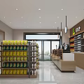 Supermarket Department Store Interior Featuring Well Arranged Shelves Various Products And Bright Lighting