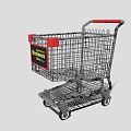 Shopping Cart With Business Best Label And Metal Frame Wheels