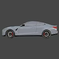 White BMW M Coupe with Black Red Stripes Sporty Design and Black Wheels