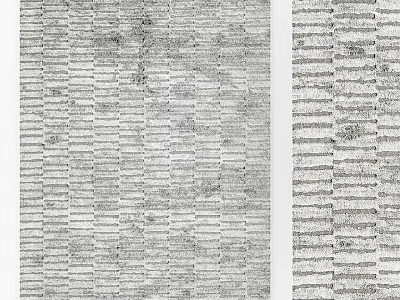 Gray Square Rug With Striped Pattern And Textured Weave For Modern Living Space 3d model