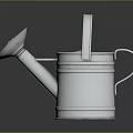 Metal Watering Can With Perforated Lid And Shiny Surface For Garden Use