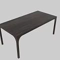 Modern Walnut Dining Table With Curved Legs And Rectangular Top 3d model
