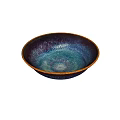 Elegant Ceramic Tableware Set With Purple Blue Iridescent Bowl And Vibrant Glossy Finish