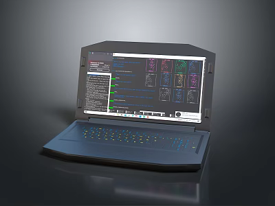Gaming Laptop With High Performance Display Colorful Charts And Illuminated Keyboard 3d model