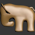 Decorative Golden Elephant Sculpture With Shiny Metallic Surface And Dark Background