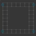 Geometric Chandelier Design with Interconnected Grid Lines and Black Spherical Bulbs