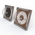 Square Frame Clocks With Metal And Wooden Elements Transparent Glass Covers And Black Light Dials