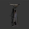 Vintage Bicycle With Engine Metal Frame Leather Seat And Support Stand