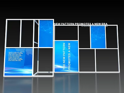 New Pattern Display Panel Promotes New Era With Blue Design Elements 3d model