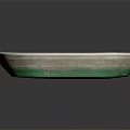 Wooden Boat With Natural Wood Planks And Green Bottom Surface Reflection