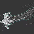 Fantasy Weapon Sword With Blue Runes And Intricate Metallic Hilt Design