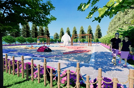 Children's Amusement Park Map Cartoon Amusement Park 3d model