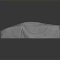 Protective White Cover For Outdoor Car With Soft Dustproof Fabric 3d model