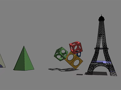 Modern ornaments Eiffel Tower 3d model