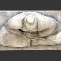 Stone Buddha Sculpture Sitting in Cross Legged Position With Hand Gesture On Square Pedestal