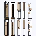 Various Modern Floor Lamps With Sleek Structures And Decorative Details 3d model