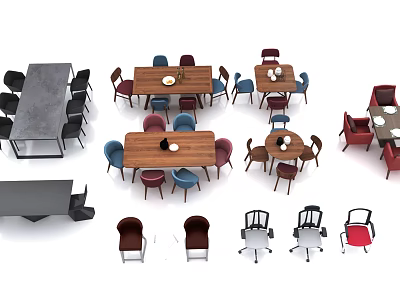 Diverse Bar Stools With Modern Designs And Colorful Options For Dining Areas 3d model