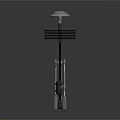 Building Construction Components With Silver And Black Long Rod Structures