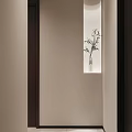 Minimalist Entryway Hallway Interior With Recessed Niche Green Plant And Vase