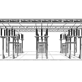 Large Industrial Equipment With Metal Frame And Electrical Distribution Components
