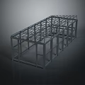 Steel Frame Structure With Grid Design For Industrial Construction Support 3d model